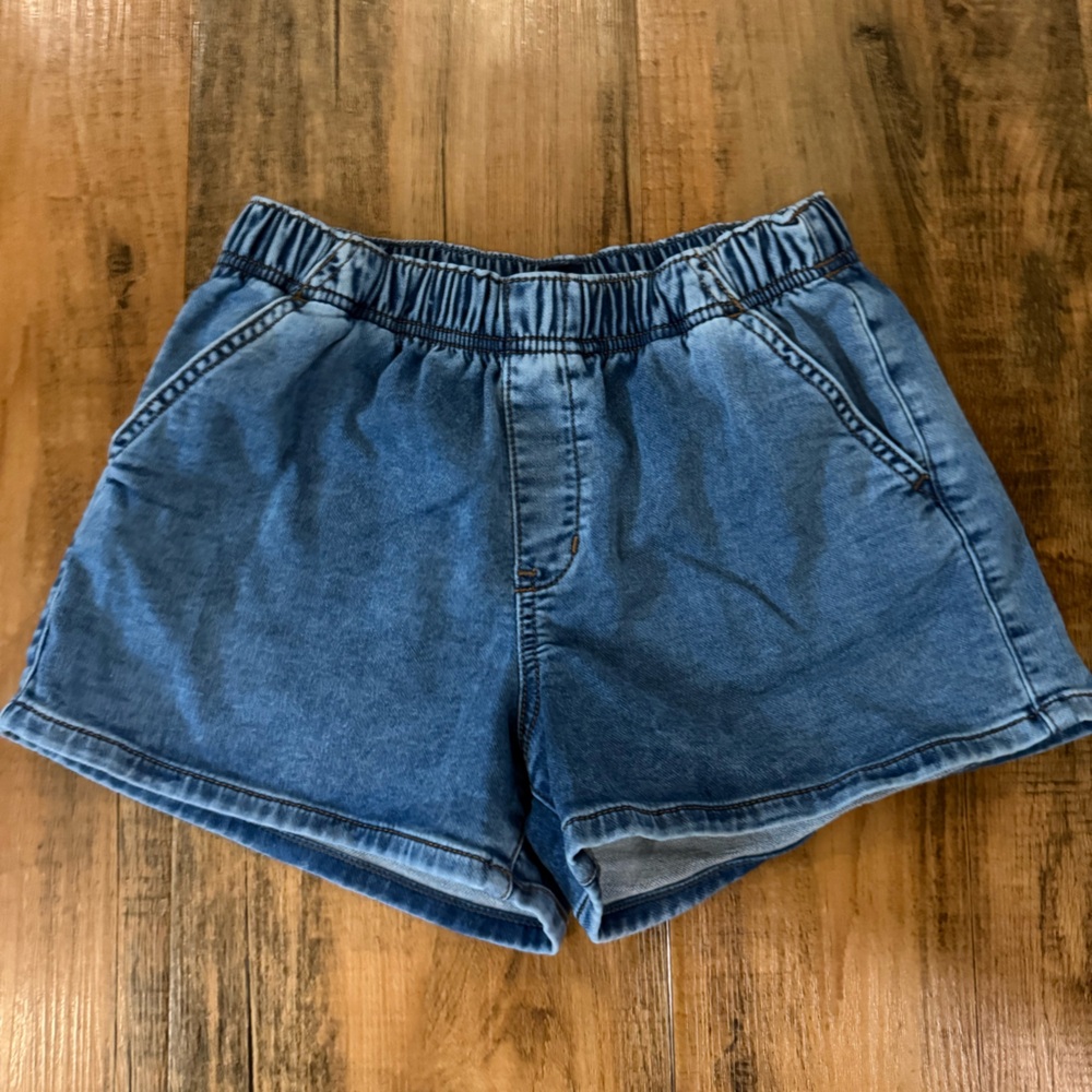 GAP Kids Elastic-Waist Denim Shorts in Blue